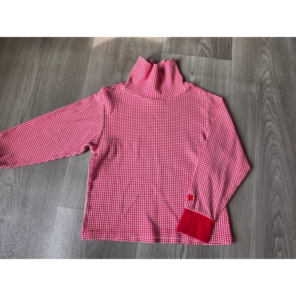 Gymboree Red & White Houndstooth Long Sleeve Turtleneck Shirt L Kids